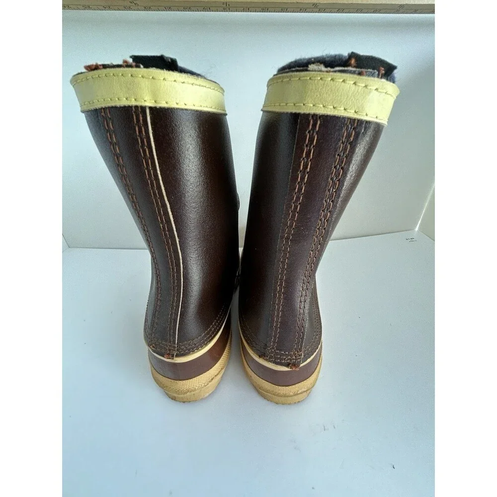 Vintage Kaufman Sorel Arctic Pac Boots Brown Rubber Leather Winter Snow Boots 6